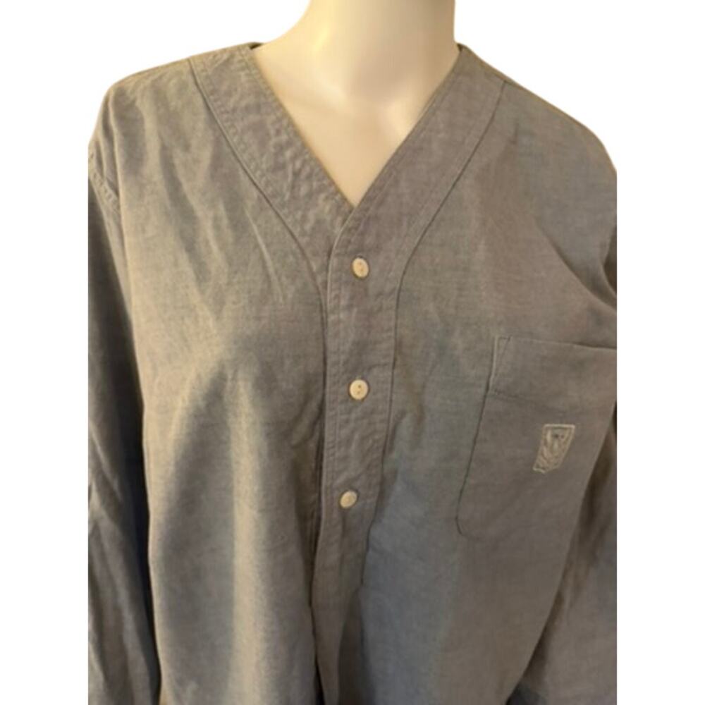 Polo Ralph Lauren Nightshirt Blue Button Front Sleep Shirt Mens Medium Unisex - Picture 4 of 5